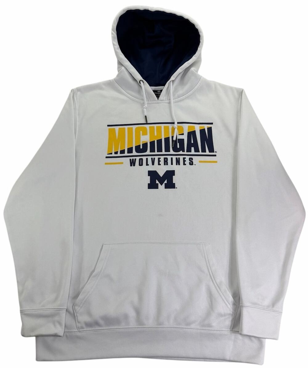 Michigan Wolverines Hoodie Mens Large White Colosseum Sports Athletic Sweatshirt